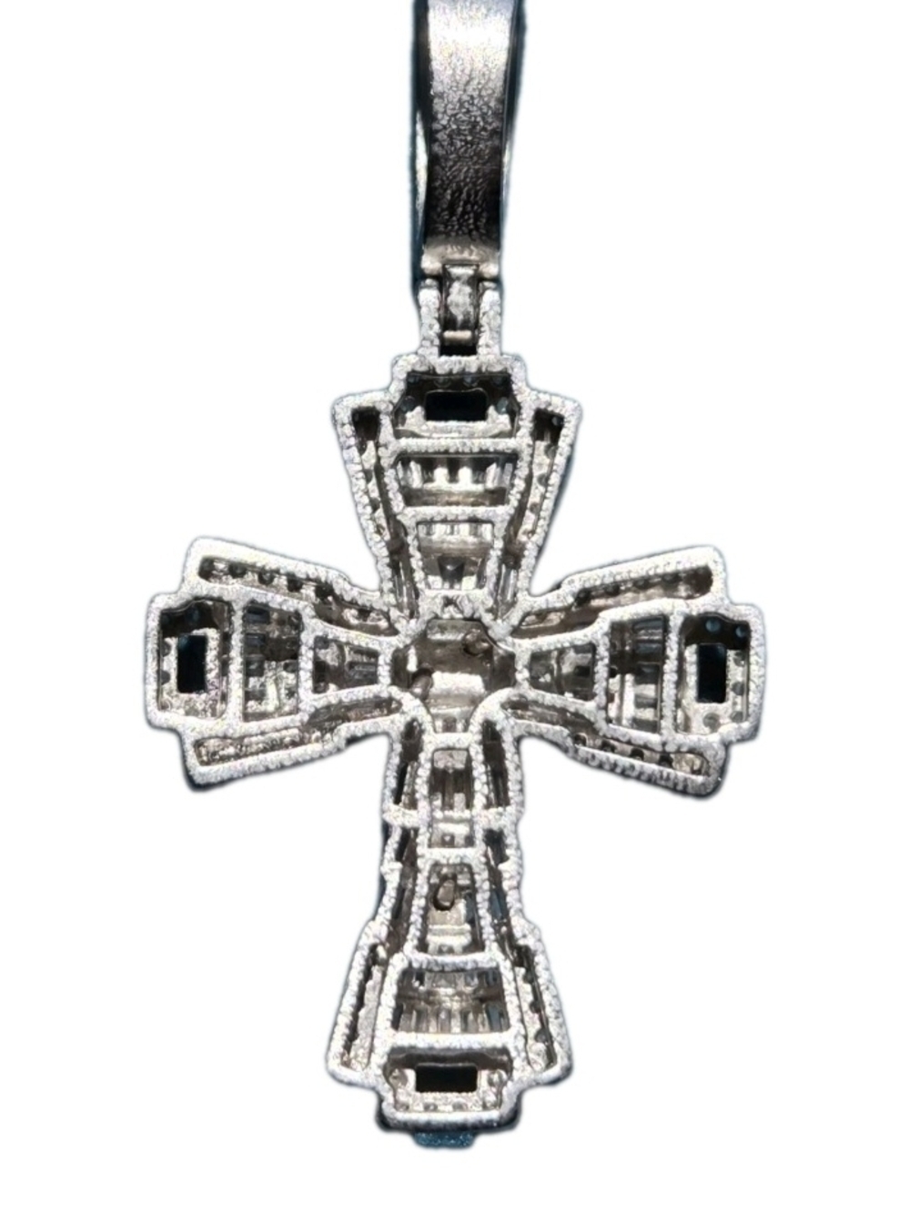 Iced Out Jesus Cross Pendant/ 925 Sterlin Silvr w Mossinite Stones NEW - Picture 3 of 12